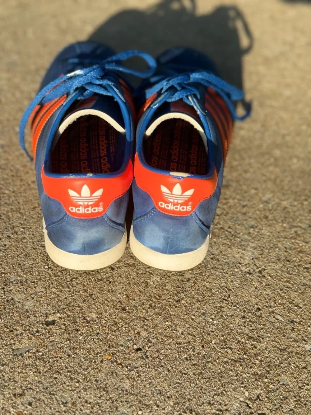 Adidas The Sneeker G14507 Mens 8.5 Blue Orange Leather Retro Terrace Y2K 4023